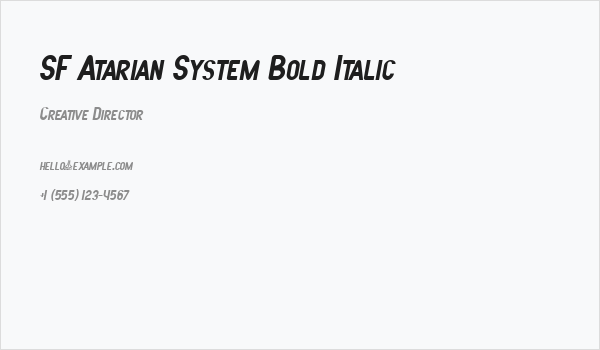 SF Atarian System Bold Italic Business Card