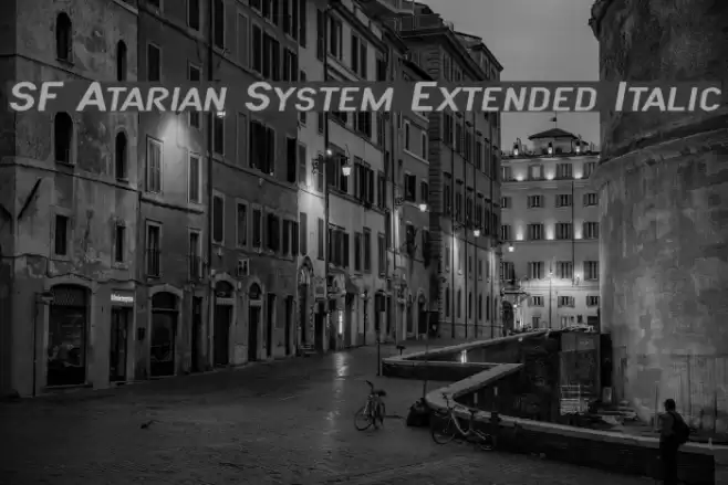 SF Atarian System Extended Italic Шрифта examples