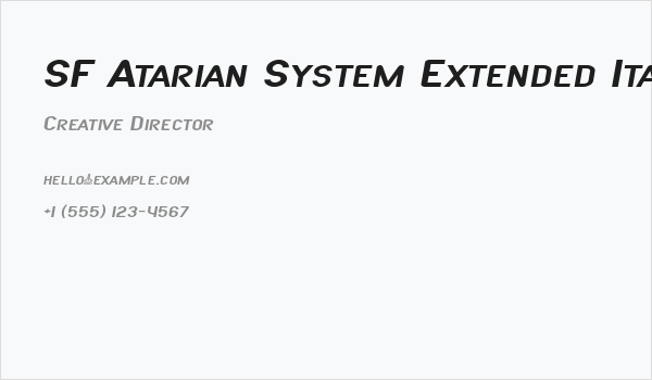 SF Atarian System Extended Italic Business Card
