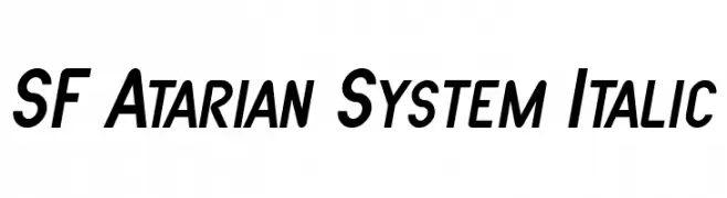 SF Atarian System Italic  नि: शुल्क फ़ॉन्ट्स डाउनलोड
