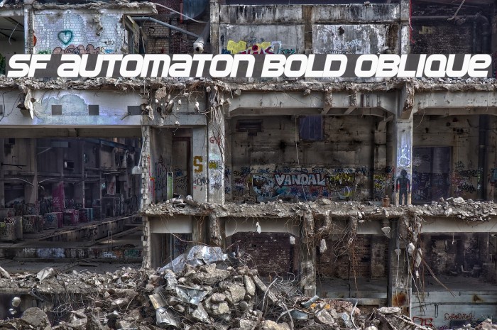 SF Automaton Bold Oblique Font examples