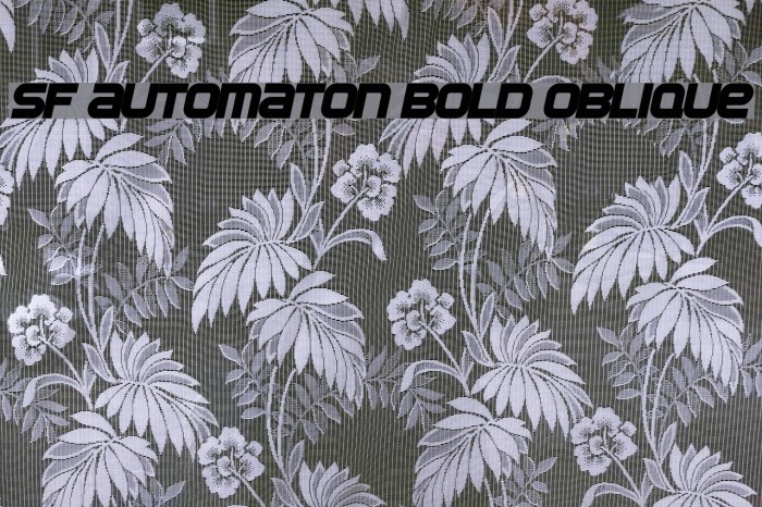 SF Automaton Bold Oblique Font examples