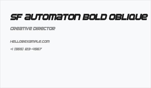 SF Automaton Bold Oblique Business Card