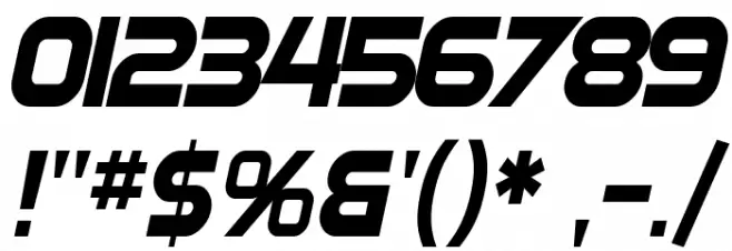 SF Automaton Condensed Oblique Font OTHER CHARS