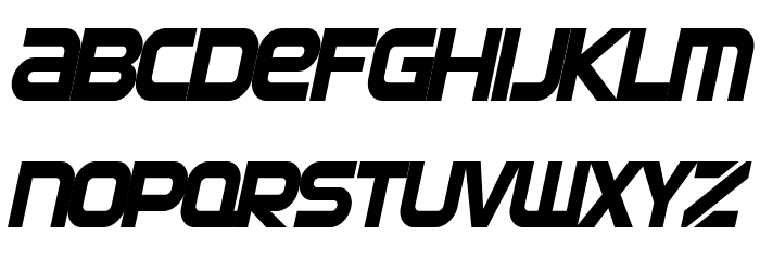 SF Automaton Condensed Oblique Font LOWERCASE