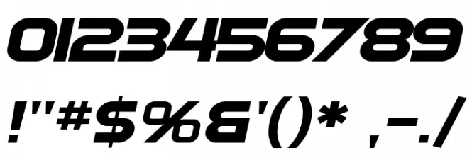SF Automaton Extended Oblique Font OTHER CHARS