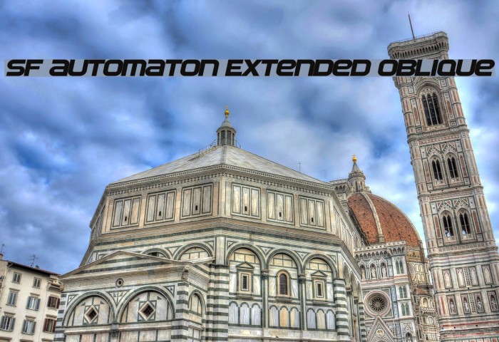 SF Automaton Extended Oblique Font examples