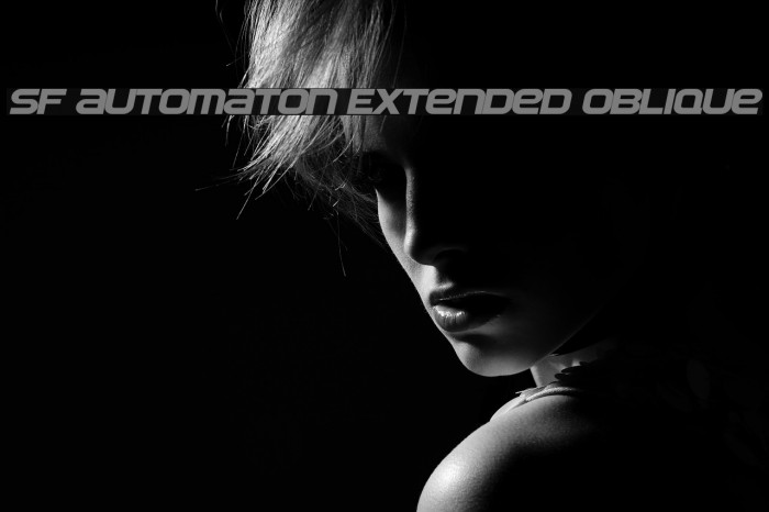 SF Automaton Extended Oblique Font examples