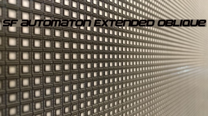 SF Automaton Extended Oblique Font examples
