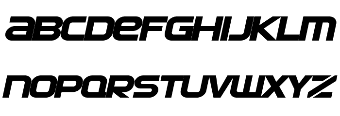 SF Automaton Extended Oblique Font LOWERCASE