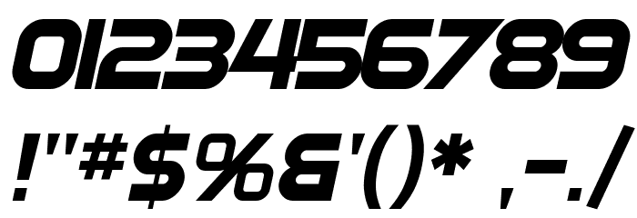 SF Automaton Oblique Font OTHER CHARS