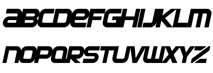 SF Automaton Oblique Font LOWERCASE