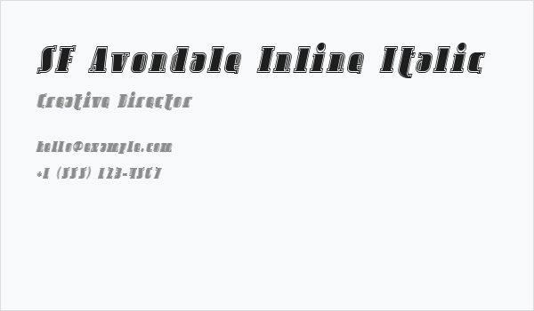SF Avondale Inline Italic Business Card