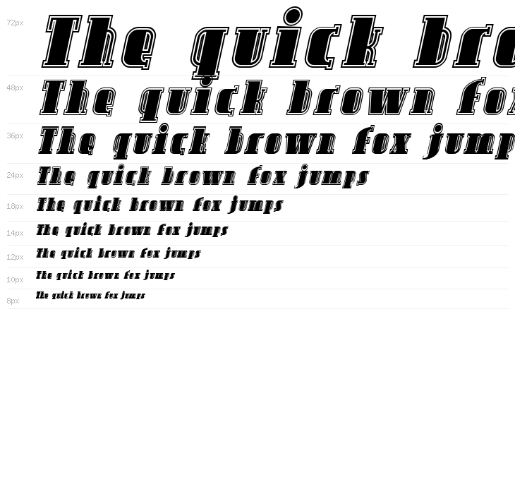 SF Avondale Inline Italic Waterfall