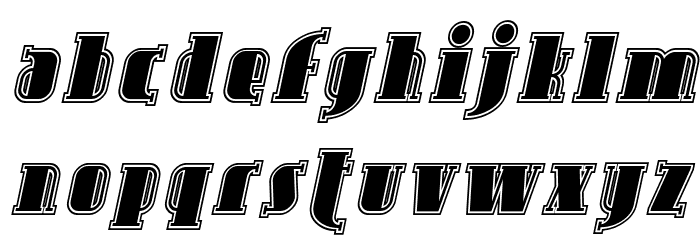 SF Avondale Inline Italic Font LOWERCASE