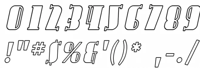 SF Avondale Outline Italic Font OTHER CHARS