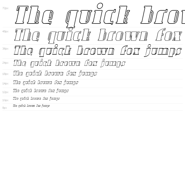 SF Avondale Outline Italic Waterfall