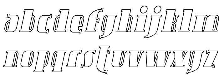 SF Avondale Outline Italic Font LOWERCASE