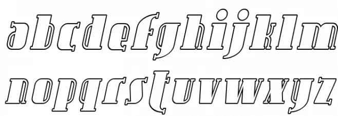 SF Avondale Outline Italic फ़ॉन्ट लोअरकेस