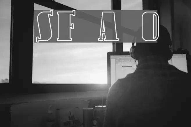 SF Avondale Outline Font examples