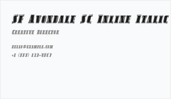 SF Avondale SC Inline Italic Business Card