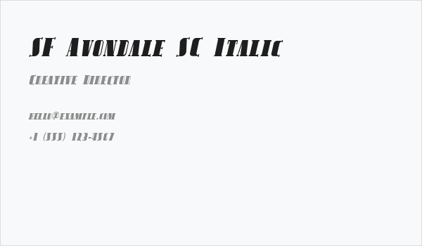 SF Avondale SC Italic Business Card