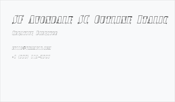 SF Avondale SC Outline Italic Business Card