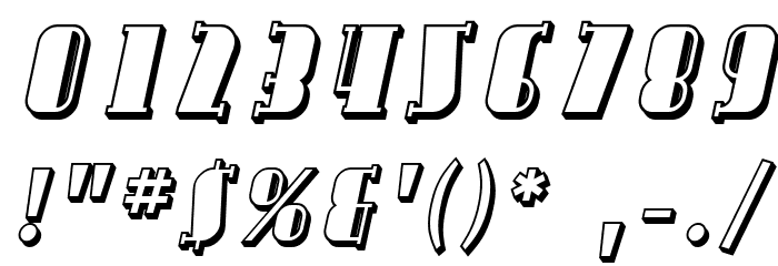 SF Avondale SC Shaded Italic Font OTHER CHARS