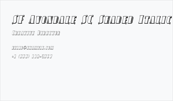 SF Avondale SC Shaded Italic Business Card