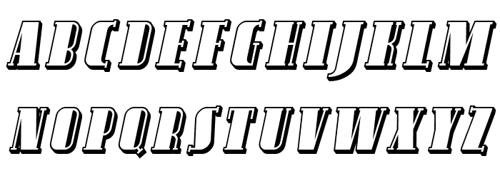 SF Avondale SC Shaded Italic Font LOWERCASE