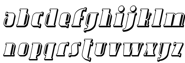 SF Avondale Shaded Italic Font LOWERCASE