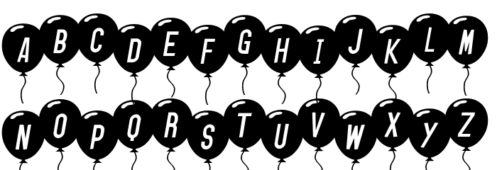SF Balloons Italic Font LOWERCASE