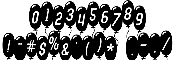 SF Balloons Thin Italic Font OTHER CHARS