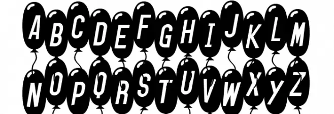 SF Balloons Thin Italic Шрифта ВЕРХНИЙ