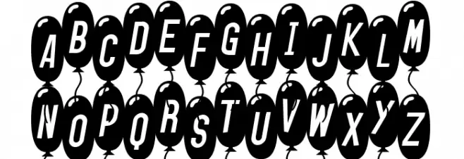 SF Balloons Thin Italic Caratteri MINUSCOLO