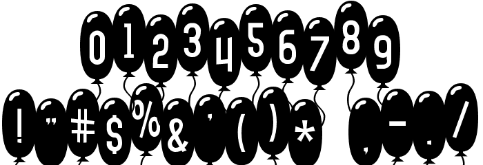 SF Balloons Thin Font OTHER CHARS