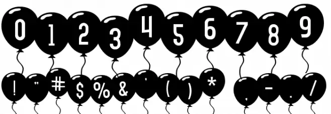 SF Balloons フォント その他の文字