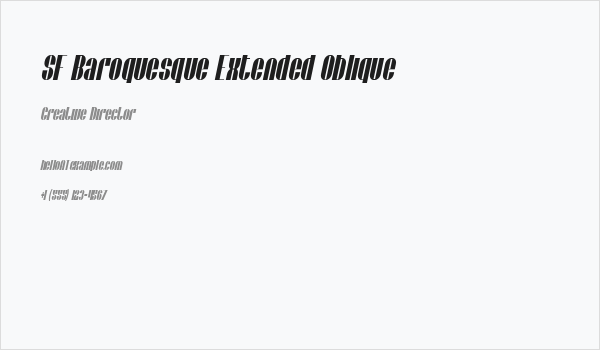 SF Baroquesque Extended Oblique Business Card