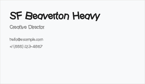 SF Beaverton Heavy Business Card