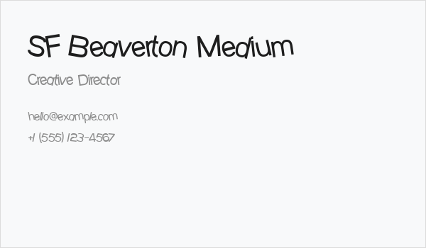 SF Beaverton Medium Business Card