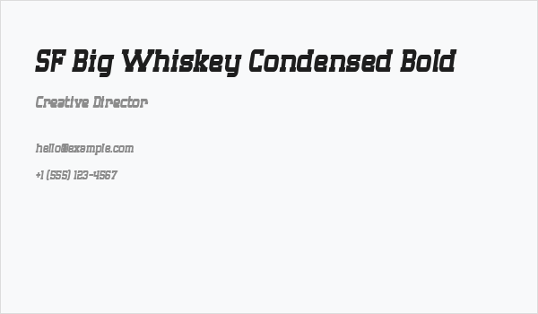 SF Big Whiskey Condensed Bold Business Card