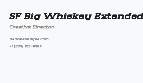 SF Big Whiskey Extended Bold Business Card