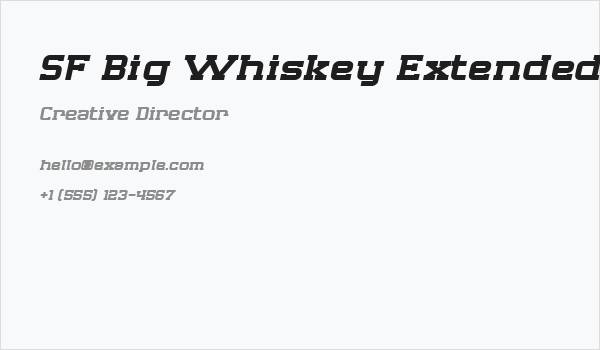 SF Big Whiskey Extended Business Card