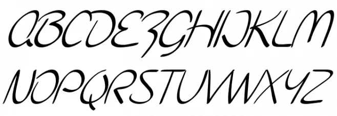 SF Burlington Script Italic फ़ॉन्ट अपरकेस