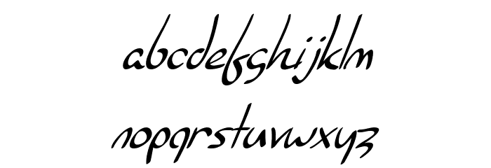 SF Burlington Script Italic फ़ॉन्ट लोअरकेस