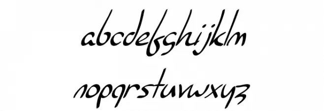 SF Burlington Script Italic फ़ॉन्ट लोअरकेस