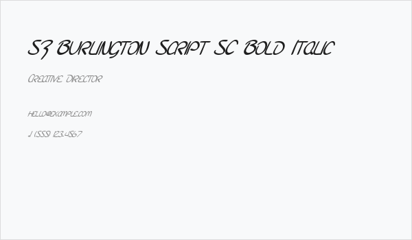SF Burlington Script SC Bold Italic Business Card
