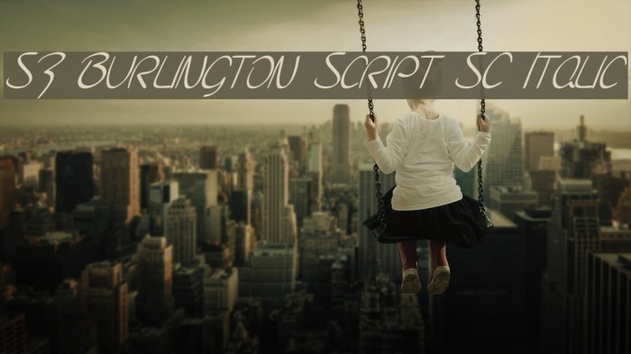 SF Burlington Script SC Italic Font examples