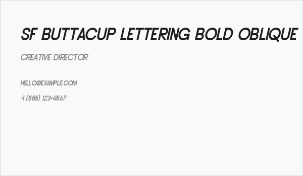 SF Buttacup Lettering Bold Oblique Business Card