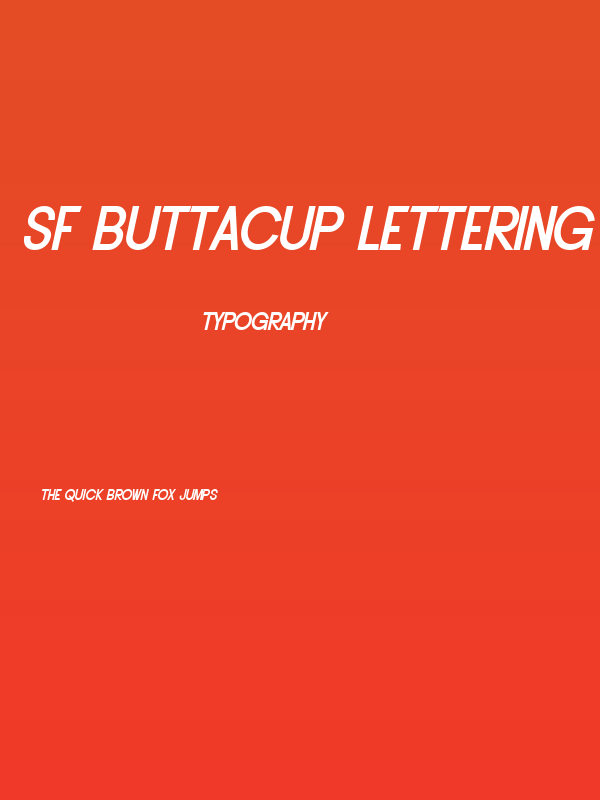 SF Buttacup Lettering Bold Oblique Poster